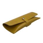 Yellow Pu Handmade 185*75*38mm Leather Glasses Case for sale