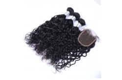 China 100% Peruvian Human Hair Extensions With 4x4 Virgin Hair Lace Closure supplier