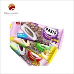 Custom Moisture Proof Snack Packaging Bag Shiny Finish Gravure Printed Aluminum Foil Design