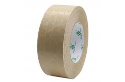 China Self Adhesive Brown Paper Packing Tape Fiberglass Reinforced Flatback Kraft Packing Tape supplier