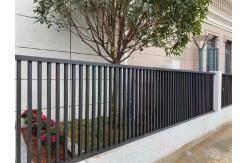 China Black Pressed Spear Top Steel Fence , Galvanized Security Picket Fence supplier