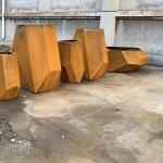 Irregular Shape Weathering Steel Flower Pot | Durable Outdoor Planters for sale