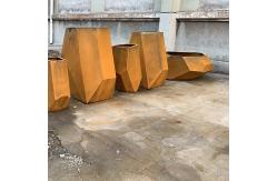 China Irregular Shape Weathering Steel Flower Pot | Durable Outdoor Planters supplier
