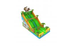 China Forest Animals Inflatable Monkey Slide With Palm Trees supplier