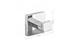 China Polished Bathroom Robe Hooks Square Stainless Steel Towel Hook Wall Mounted supplier