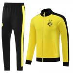 Yellow Old Football Tracksuits Set Embroidered Printing Football Training Suit for sale