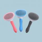 Pet Hair Remover Comb Gray Dog Grooming Brush Self Cleaning Slicker Portable Custom Logo for sale