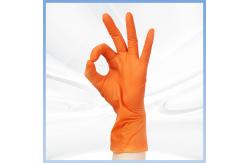 China High Durability Diamond Pattern Orange Nitrile Gloves 100 Pcs Per Box supplier