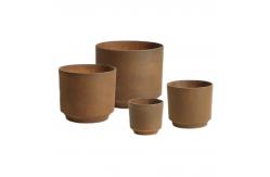 China Round Indoor Outdoor GRC Planter Pots Hand Carved Surface Scrubbed supplier