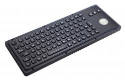 China IP65 85 keys explosion proof black industrial keyboard with backlit trackball supplier