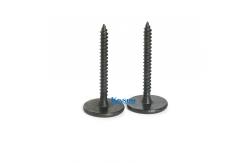 China Special self tapping screws with cross recessed phillips big flat head  black zinc nickel coating supplier