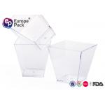 China Square Disposable Plastic Dessert Cup Transparent 7 Oz Eco Friendly for sale