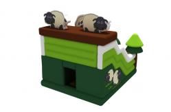 China Silk Printing Inflatable Combos Sheep Themed 5x6x5.5m Garden Inflatable Bouncy Castle supplier