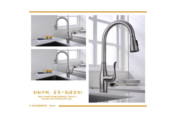 Anti Clogging Nozzle High Arc Kitchen Faucet ODM Extendable Sink Tap