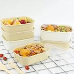 26oz Custom Eco-friendly Disposable Take Away Rectangle Kraft Paper Food Packing Bowl for sale