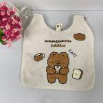 Fashion Simple Plush Bear Cute Canvas Shoulder Bag 42cm Large Capacity