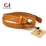 Cowhide Brown Braided Leather Belt Width 24mm Multipurpose Durable for sale