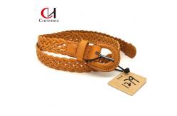 China Cowhide Brown Braided Leather Belt Width 24mm Multipurpose Durable supplier