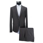 Single Breasted Mens 2 Piece Suit Slim Fit Business Tuxedo Dark Grey for sale