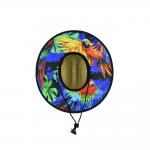 Mat Grass Patch Straw Hat Round Shape Woven Heat Printing Bottom ODM