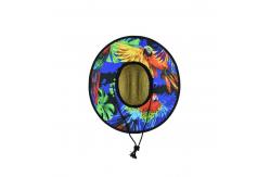 China Mat Grass Patch Straw Hat Round Shape Woven Heat Printing Bottom ODM supplier