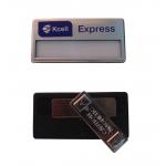 Custom Silver Magnetic Name Tag – Durable, Reusable Badge With Logo And Insert Window for sale