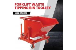 China Red Self Dumping Dumpsters 7000LBS Forklift Dump Bin Compact supplier