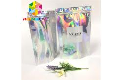 China Heat Seal Surface Plastic Pouches Packaging Hologram Effect Bags With Window supplier