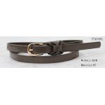 Round Tip PU Bowknot Loop Girls Elastic Belt , Gold Buckle Taupe Kids Dress Belt for sale
