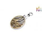 Corrugated Oval Ashes Engraved Necklace Charms 27.5G for sale