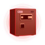 H450MM Fingerprint Lock Safe Box For Home Security(Coffee)