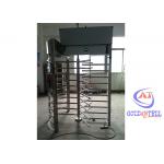 China 304 Stainless Steel Full Height Turnstile Gate Single Passage With Barcode Scanner for sale