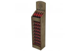 China Double Sided Wine Display Stand Grocery Solid Wood Display Stand For Tequila supplier