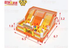 China Orange Inflatable Big Sliding Bouncy Castle With Small Obstacles supplier