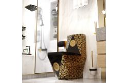 China Ceramic Black Golden Siphonic One Piece Toilet Wall Hung Easy Clean supplier