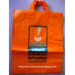 Orange Plastic Clothes Packaging Soft Loop Handle Bag in HDPE LDPE for sale