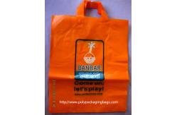 China Orange Plastic Clothes Packaging Soft Loop Handle Bag in HDPE LDPE supplier
