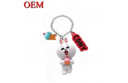China OEM Customized  Plastic PVC  Pretty Cartoon Figure Action keychain toy supplier