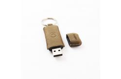 China Graded A Full Memory Leather USB Flash Drive With Custom Logo Printing supplier