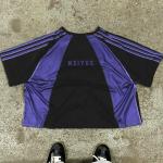 Custom Jersey Streetwear Graphic Vintage Sublimation Polyester American Retro Soccer Color Blocks Stripe Boxy Fit Men's T-Shirts for sale