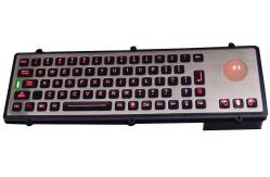 China Custom usb keyboard /  Backlit industrial keyboard with illuminated red trackball supplier
