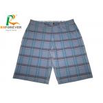 Grey Pattern Long Mens Board Shorts , Mens Stretch Boardshorts Grid Pattern for sale