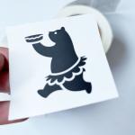 Cartoon Little Bear Waterproof Sticker Labels For Company for sale