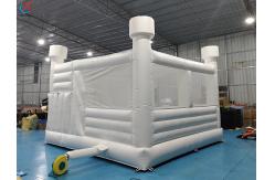 China Customized Inflatable White Wedding Bouncy Castle With Slide For Event Party supplier