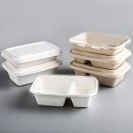 Eco Friendly Compostable Sugarcane Pulp Disposable Take Out Containers