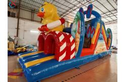 China Custom Blue Duck Themed Castle Jungle Bounce House For Kids supplier