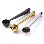 2 In 1 Coffee Measuring Spoon With Clip Stainless Steel Coffee Tea Accessories for sale