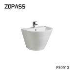 European Style White Modern Sink Wall Hung Porcelain Half Pedestal Hand Wash Basin for sale