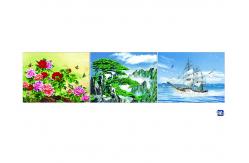 China 3D 30x40cm Triple Transition Flower Wall Poster 3 Images For Restaurant supplier