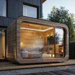 Prefabricated Apple Pod Cottage 40FT Apple Cabin House Residential Villa Working for sale